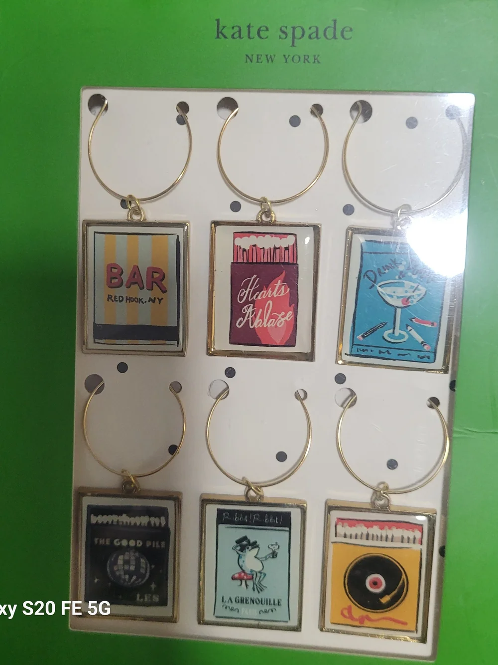 Kate Spade Multicolor Wine Charm Set
